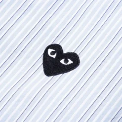 Comme Des Garçons Play BLACK HEART STRIPED SHIRT -Apparel Promotion Store 0421217aa286ba13c4aa58a66dc60691