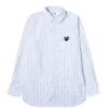 Comme Des Garçons Play BLACK HEART STRIPED SHIRT