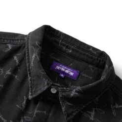 CURSIVE WASHED DENIM OVERSHIRT -Apparel Promotion Store FUCKINGAWESOMECURSIVEWASHEDDENIMOVERSHIRTBLACKMFA HO22 150 4