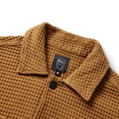 WAFFLE SNAP FRONT SHIRT -Apparel Promotion Store braindeadWAFFLESNAPFRONTSHIRTLIGHTBROWNSBDF22T22001365BR02 4
