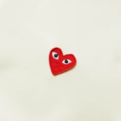 Comme Des Garçons Play PLAY ZIP HOODED SWEATSHIRT -Apparel Promotion Store commedesgarconsPLAYZIPHOODEDSWEATSHIRTIVORYMP1T172 3