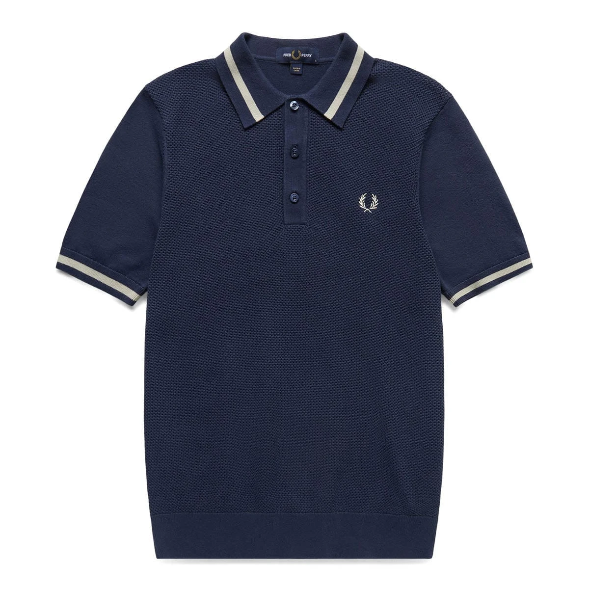 Fred Perry TEXTURED FRONT KNITTED SHIRT 1 Fred Perry TEXTURED FRONT KNITTED SHIRT