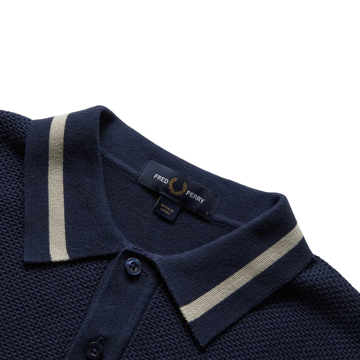 Fred Perry TEXTURED FRONT KNITTED SHIRT 3 Fred Perry TEXTURED FRONT KNITTED SHIRT - Image 3