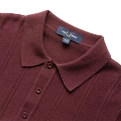 Fred Perry TIPPING TEXTURE KNITTED SHIRT -Apparel Promotion Store fredperryTIPPINGTEXTUREKNITTEDSHIRTOXBLOODSK3533 3